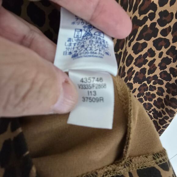 Lands' End Leopard Sheath Dress Sleeveless Stretch Knit Office Size 16 - Picture 9 of 9